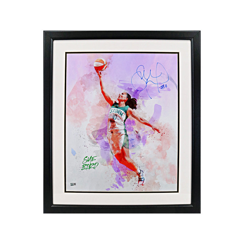 Sue Bird Seattle Storm Autographed Signed Framed 16x20 Watercolor Photo (CX Auth)