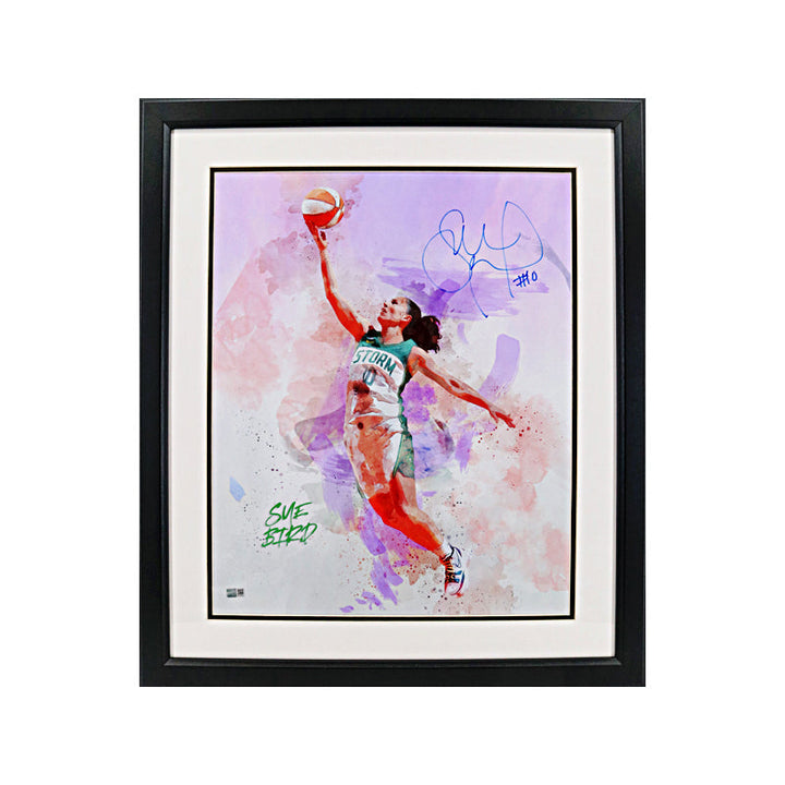 Sue Bird Seattle Storm Autographed Signed Framed 16x20 Watercolor Photo (CX Auth)