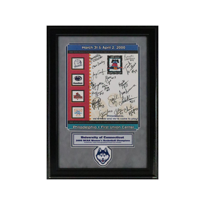 2000 UConn Women's Basketball Team Autographed Signed Framed 11x14 Final Four Print (Sue Bird LOA)