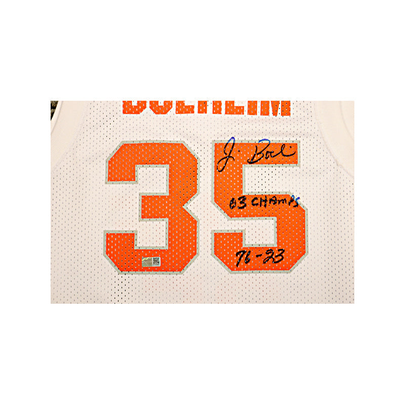 Jim Boeheim Syracuse University Autographed Signed Inscribed "03 Champs, 76-23" White Retro Brand Jersey (CX Auth)