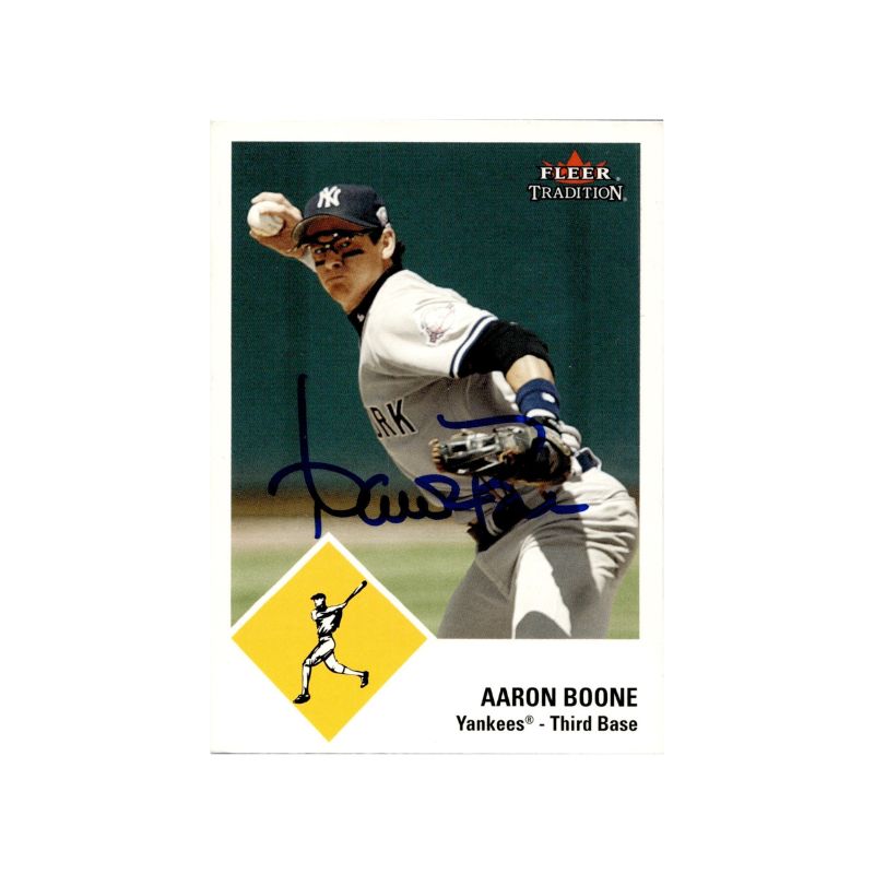 Aaron Boone New York Yankees Autographed Signed 2003 Fleer Tradition Card (CX Auth)