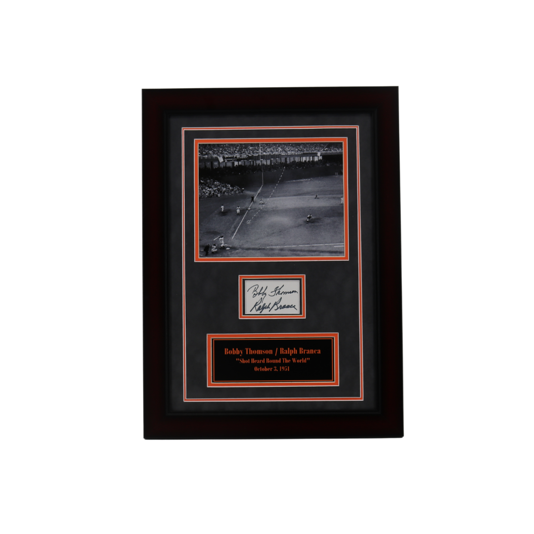 Bobby Thomson/Ralph Branca Autographed Framed Shot Heard Round The World Cut Collage