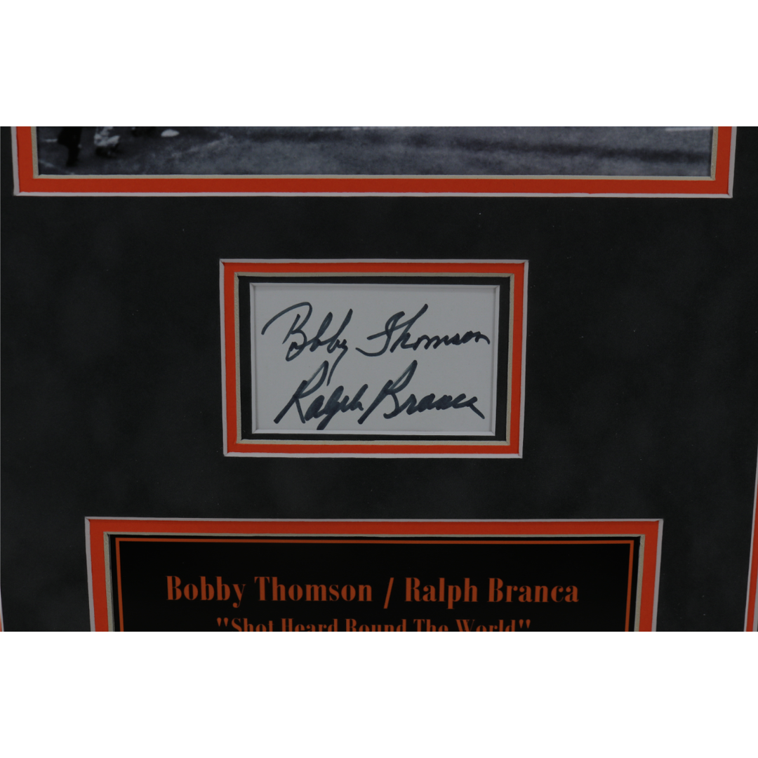 Bobby Thomson/Ralph Branca Autographed Framed Shot Heard Round The World Cut Collage