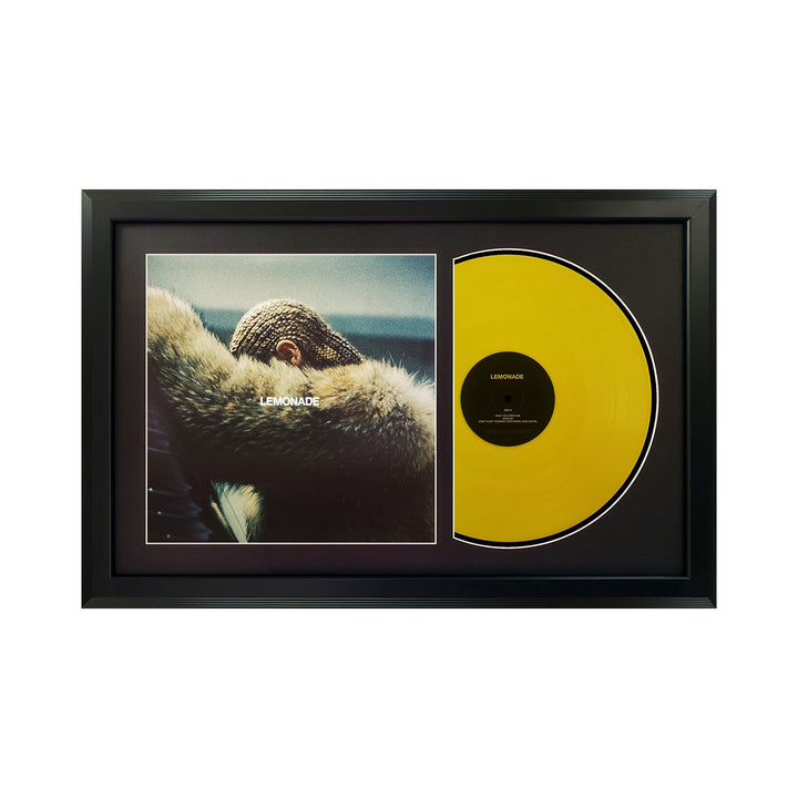 Beyonce Lemonade Genuine Vinyl Record & Cover Professionally Framed 17.5 x 26.5 Wall Display with a  Black Mat