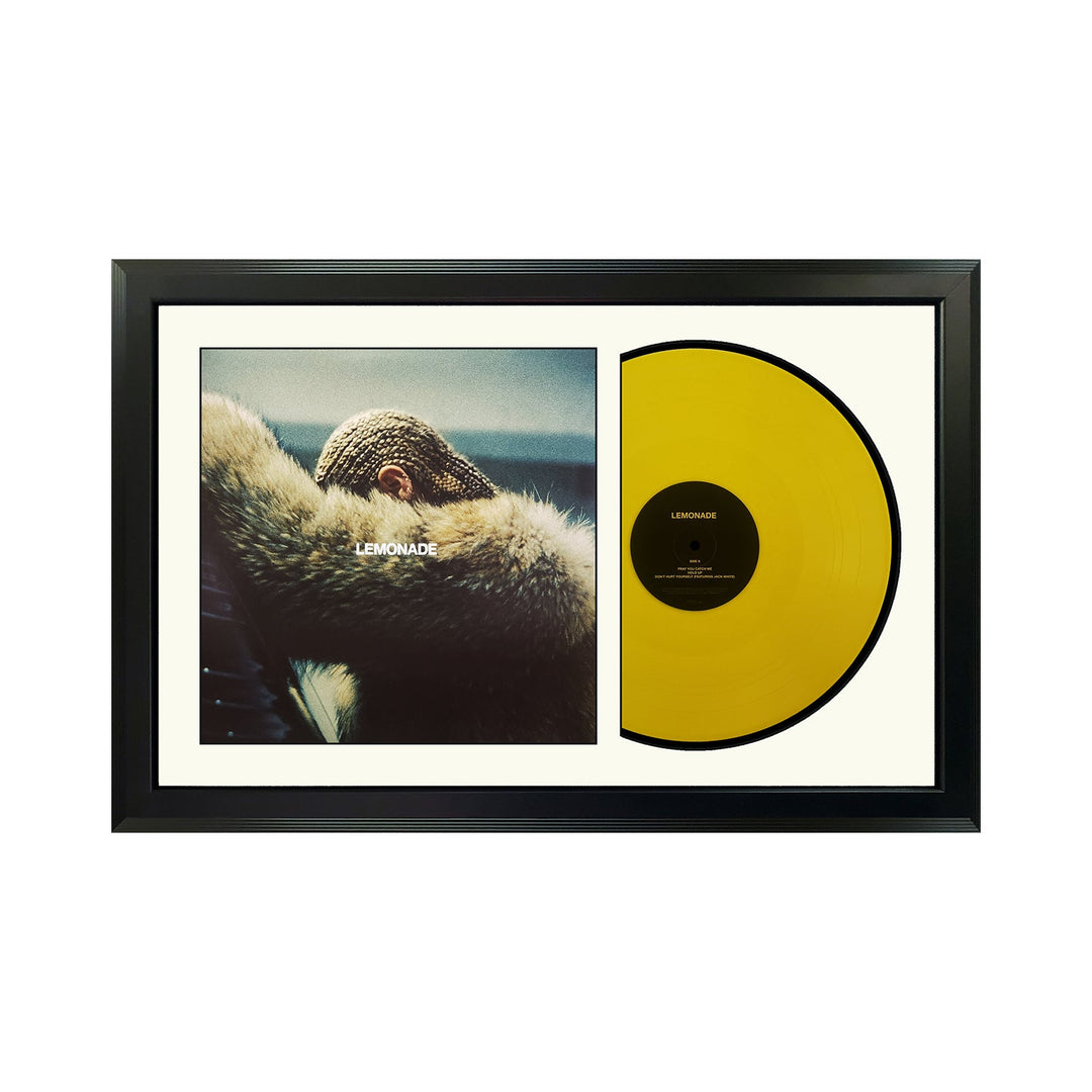 Beyonce Lemonade Genuine Vinyl Record & Cover Professionally Framed 17.5 x 26.5 Display with a White Mat