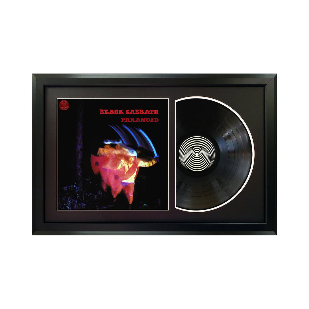 Black Sabbath Paranoid Vinyl Record & Cover Professionally Framed 17.5 x 26.5 Wall Display with a Black Mat