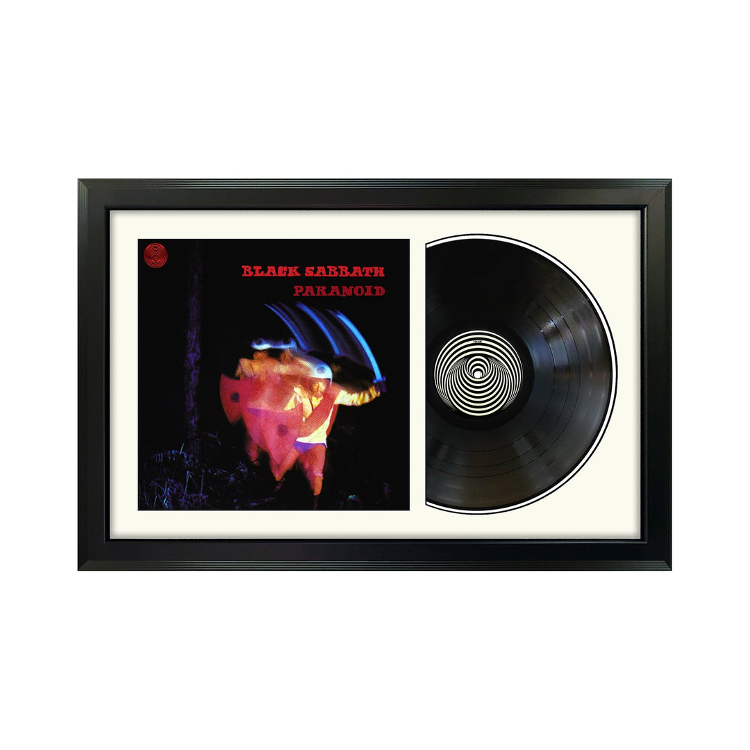 Black Sabbath Paranoid Vinyl Record & Cover Professionally Framed Wall Display with a White Mat