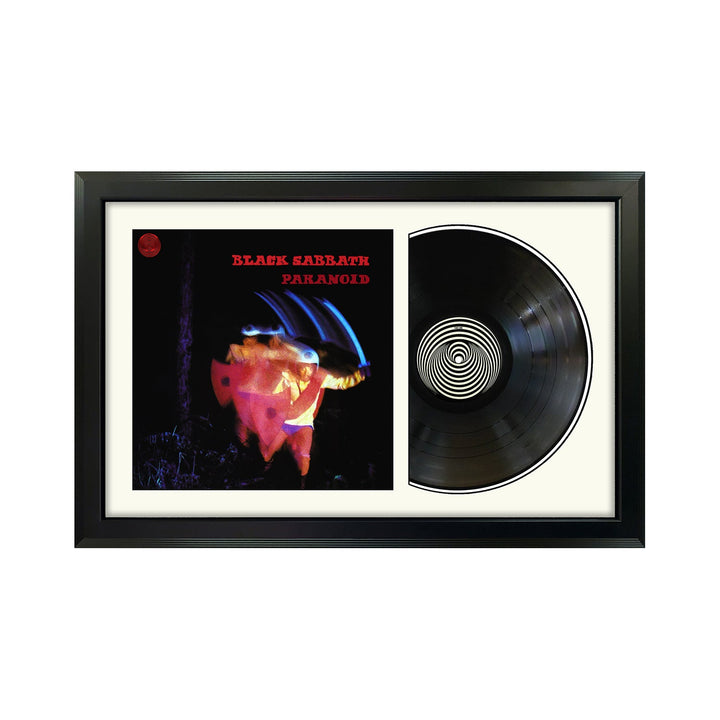 Black Sabbath Paranoid Vinyl Record & Cover Professionally Framed Wall Display with a White Mat