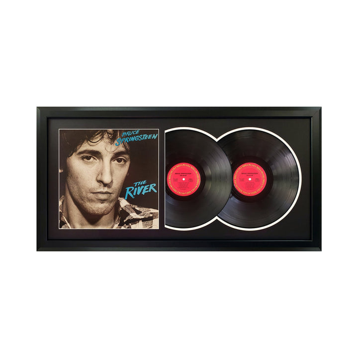 Bruce Springsteen The River Genuine Double Vinyl Records & Cover Professionally Framed  Wall Display with a Black Mat