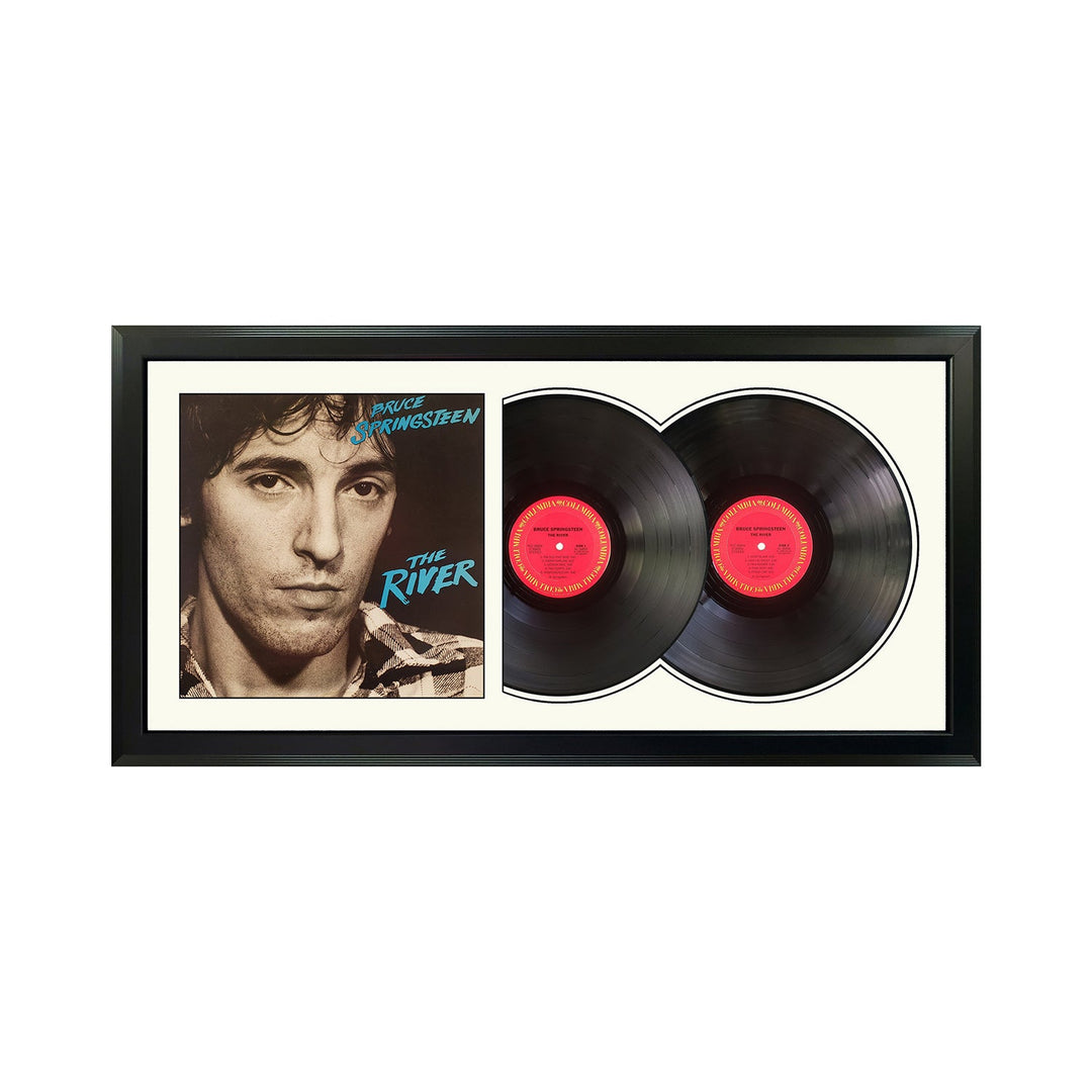 Bruce Springsteen The River Genuine Double Vinyl Record & Cover Professionally Framed  Display with a White Mat