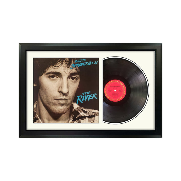 Bruce Springsteen The River Genuine Vinyl Record & Cover Professionally Framed 17.5 x 26.5 Wall Display with a White Mat