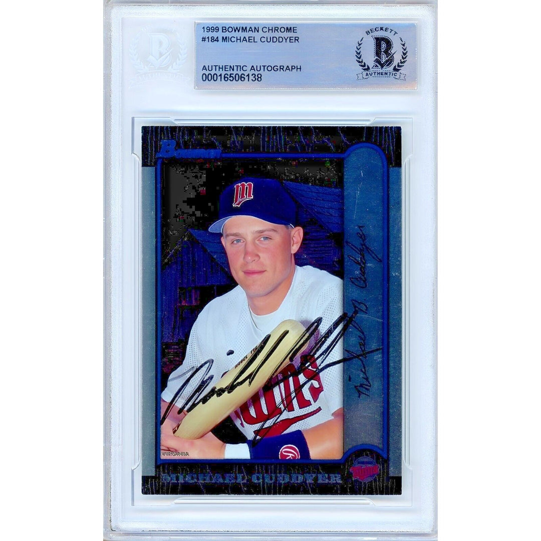 Michael Cuddyer Minnesota Twins Signed 1999 Bowman Chrome Card BAS Auth Auto Slab