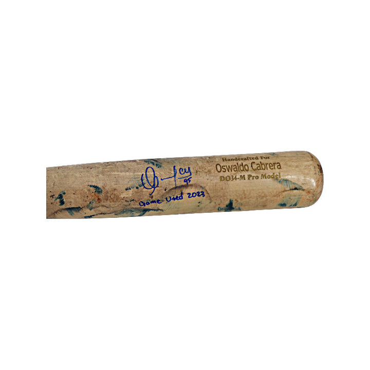 Oswaldo Cabrera New York Yankees Autographed Game Used 2023 Marucci Cracked Bat w/ White Grip