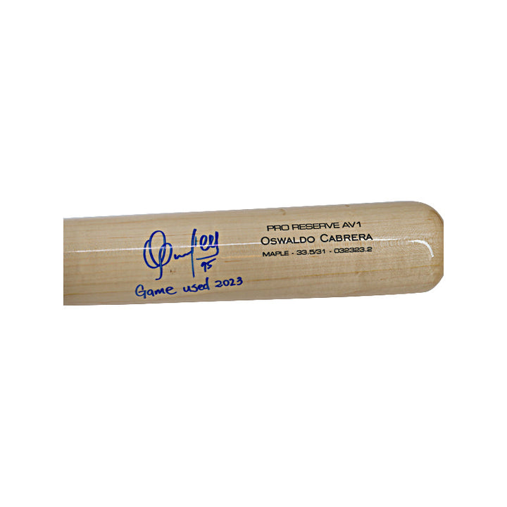 Oswaldo Cabrera New York Yankees Autographed Game Used 2023 Victus Cracked Bat