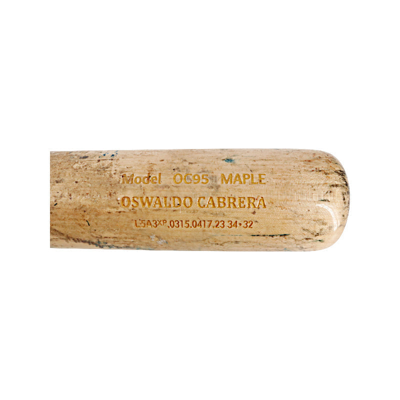 Oswaldo Cabrera Autographed Signed Inscribed New York Yankees Game Used Chandler Model OC95 Maple Bat (Oswaldo Cabrera Autographed Signed Inscribed LOA)