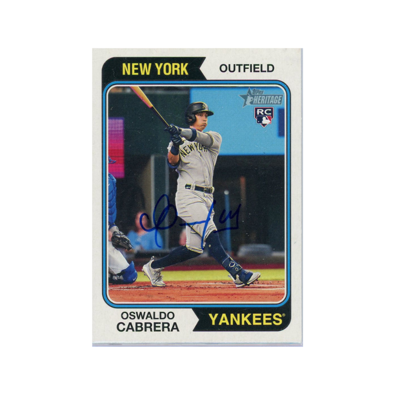 Oswaldo Cabrera New York Yankees Autographed Signed 2023 Topps Heritage Rookie Card (CX Auth)