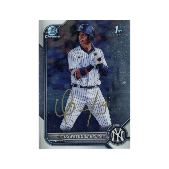 Oswaldo Cabrera New York Yankees Autographed Signed 2022 Bowman Chrome 1st Prospect Card (CX Auth)