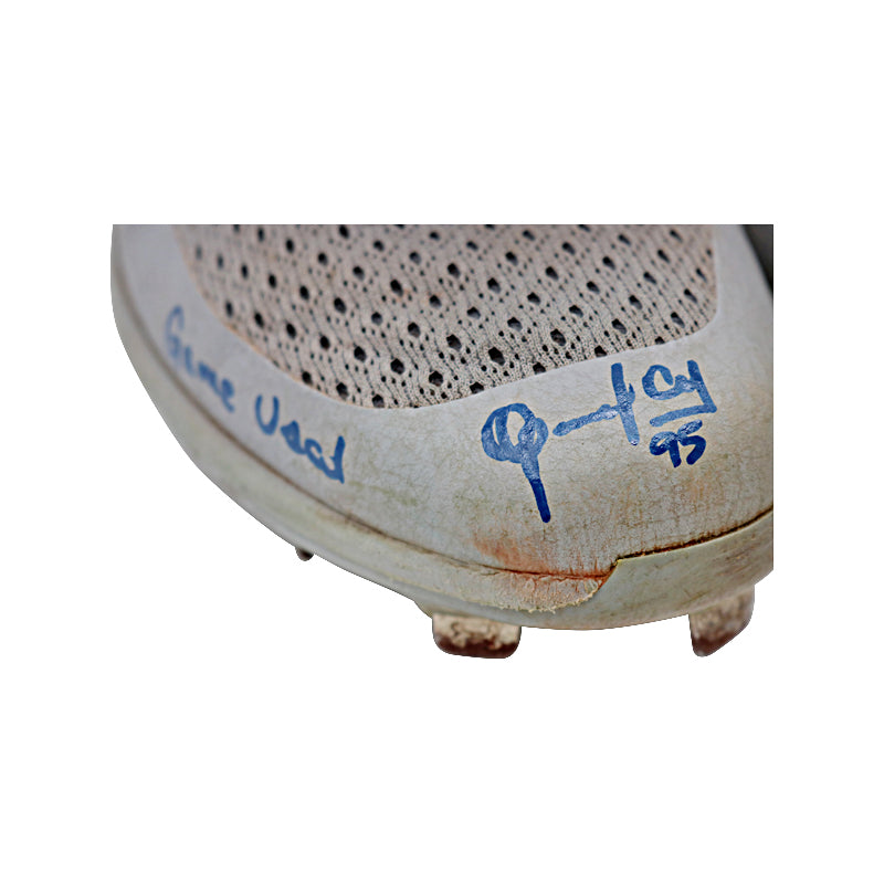 Oswaldo Cabrera Autographed 2022 Game Used Under Armour Gray Cleats (Cabrera LOA/CX Auth)