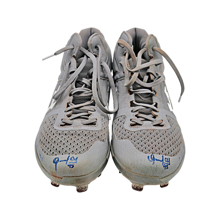 Oswaldo Cabrera Autographed 2022 Game Used Under Armour Gray Cleats (Cabrera LOA/CX Auth)