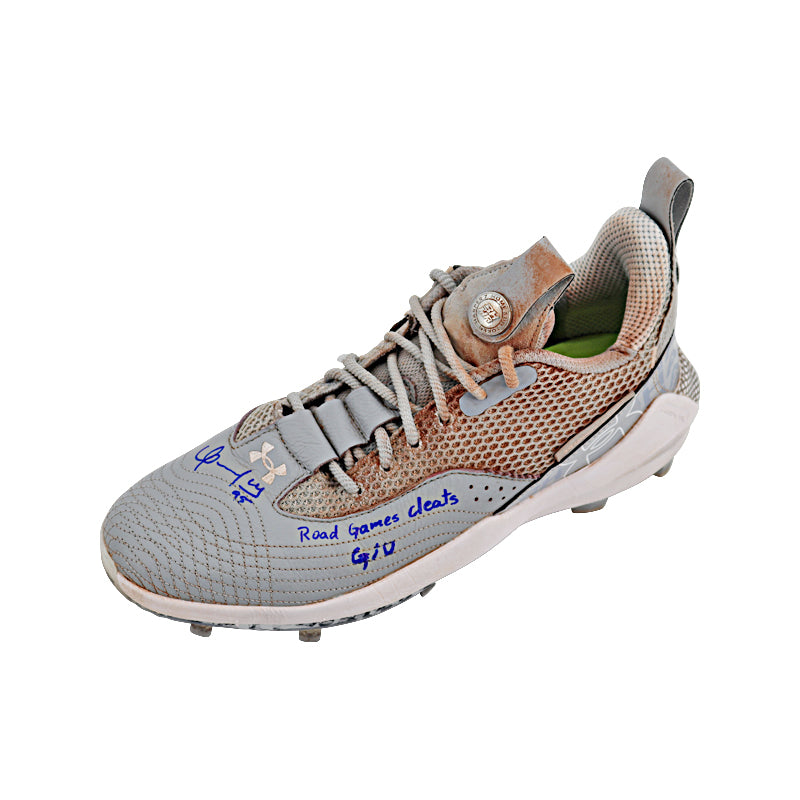 Oswaldo Cabrera New York Yankees Autographed and Inscribed 2023 "Road Game Cleats G/U" Grey Harper 7 Cleats