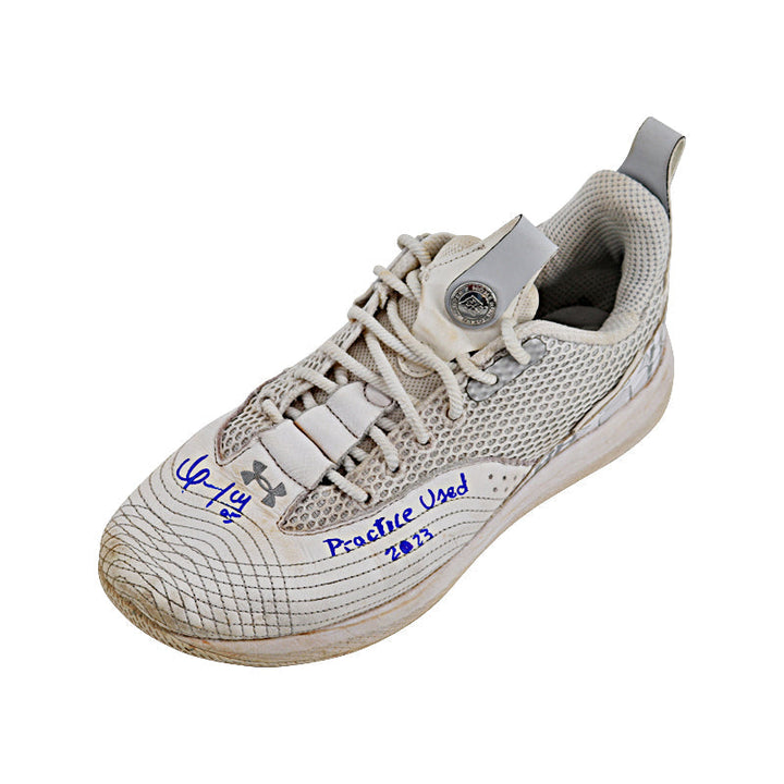 Oswaldo Cabrera New York Yankees Autographed and Inscribed "Practice Used 2023" White/Silver Harper 7 Cleats