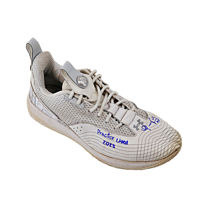 Oswaldo Cabrera New York Yankees Autographed and Inscribed "Practice Used 2023" White/Silver Harper 7 Cleats
