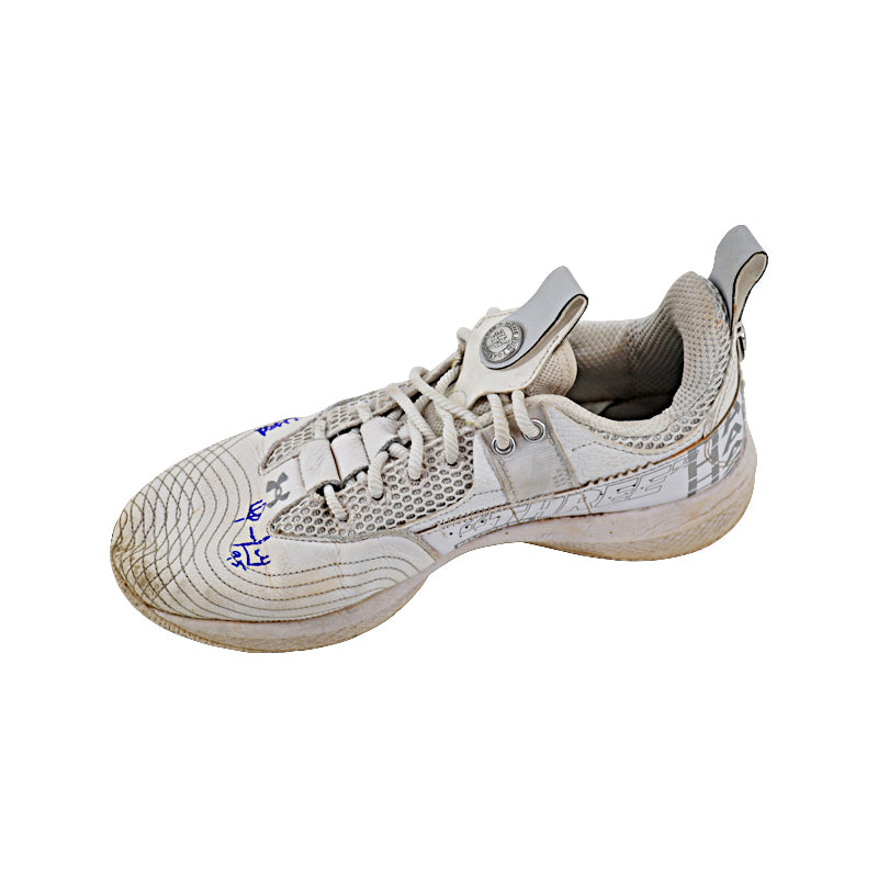 Oswaldo Cabrera New York Yankees Autographed and Inscribed "Practice Used 2023" White/Silver Harper 7 Cleats