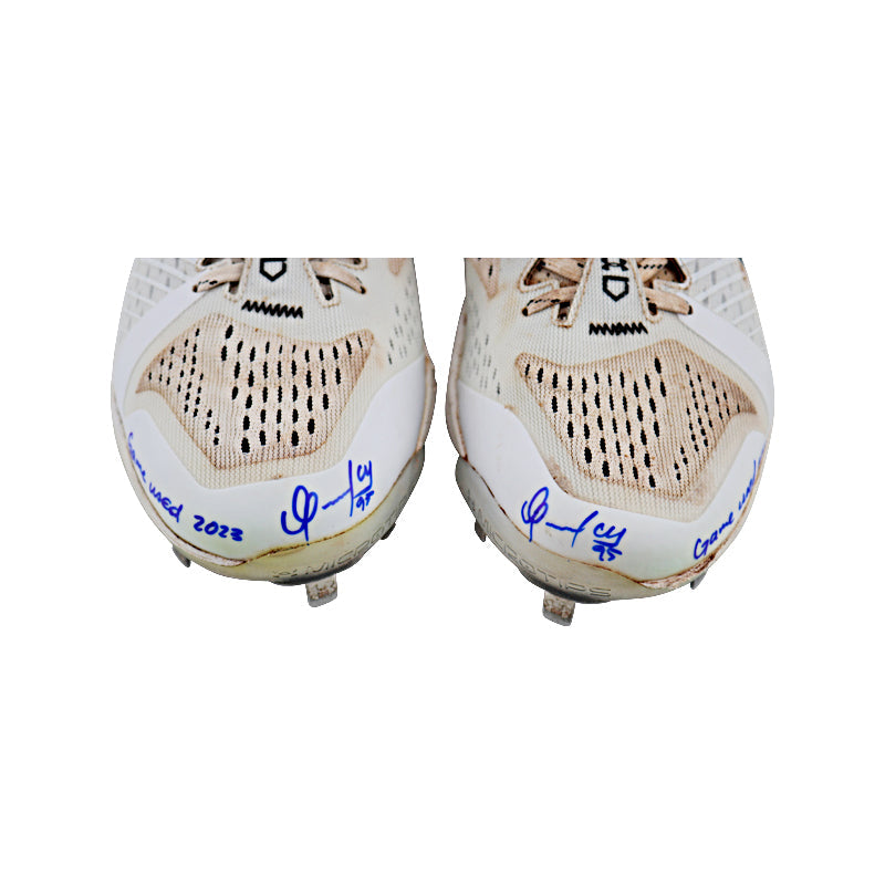 Oswaldo Cabrera New York Yankees Autographed and Inscribed "Game Used 2023" White/Grey Yard Cleats