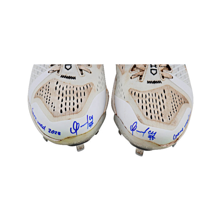 Oswaldo Cabrera New York Yankees Autographed and Inscribed "Game Used 2023" White/Grey Yard Cleats