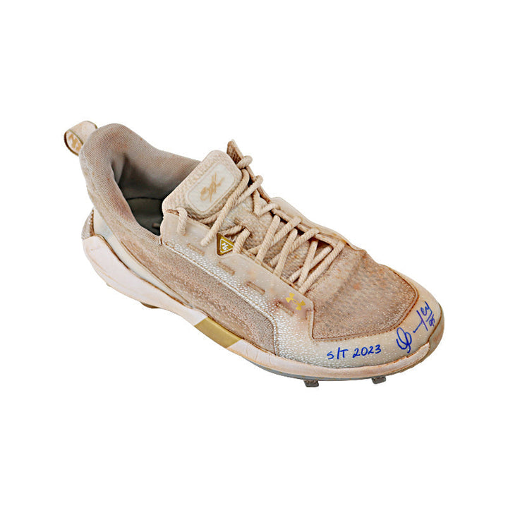 Oswaldo Cabrera New York Yankees Autographed and Inscribed "S/T 2023 " Gold/Grey Harper Cleats