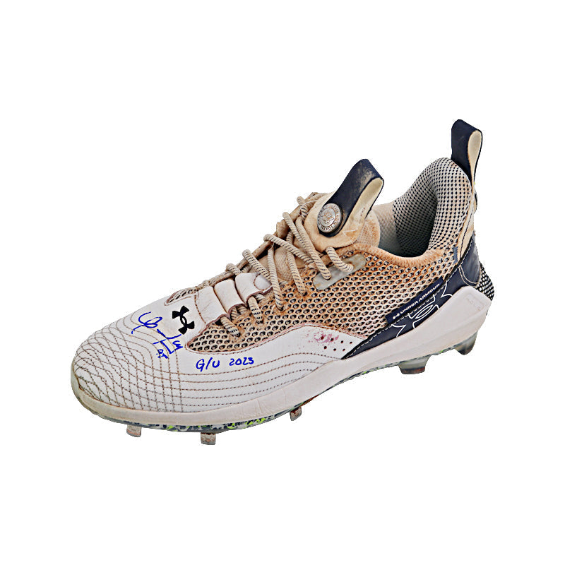 Oswaldo Cabrera New York Yankees Autographed and Inscribed "G/U 2023" Navy/White Harper 7 Cleats