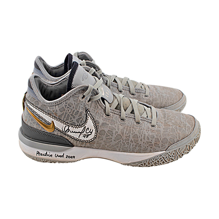 Oswaldo Cabrera New York Yankees Autographed Signed Inscribed Nike Zoom Lebron NXXT Gen Wolf Grey Metallic Gold Practice Used Sneakers (CX Auth/Cabrera LOA)