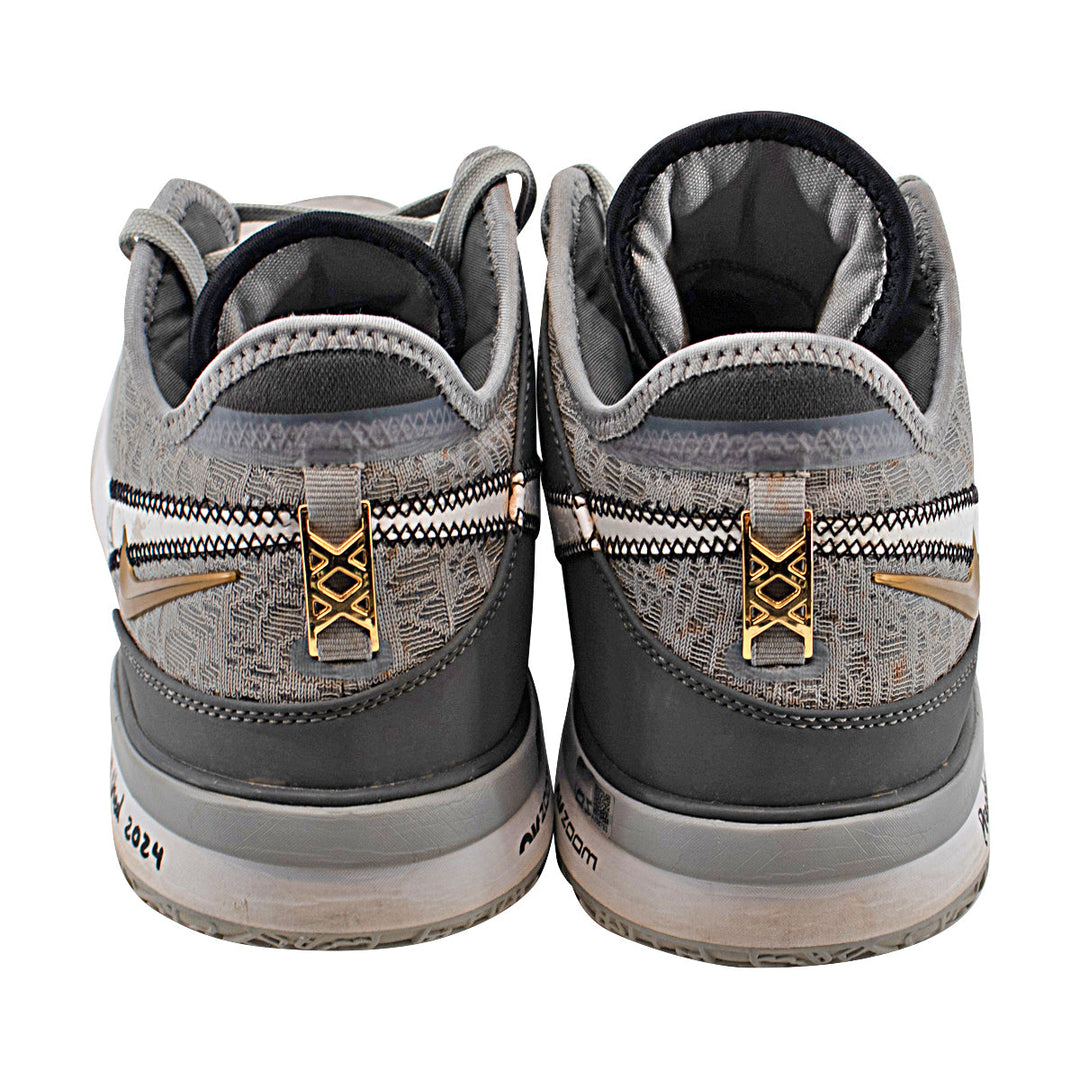 Oswaldo Cabrera New York Yankees Autographed Signed Inscribed Nike Zoom Lebron NXXT Gen Wolf Grey Metallic Gold Practice Used Sneakers (CX Auth/Cabrera LOA)