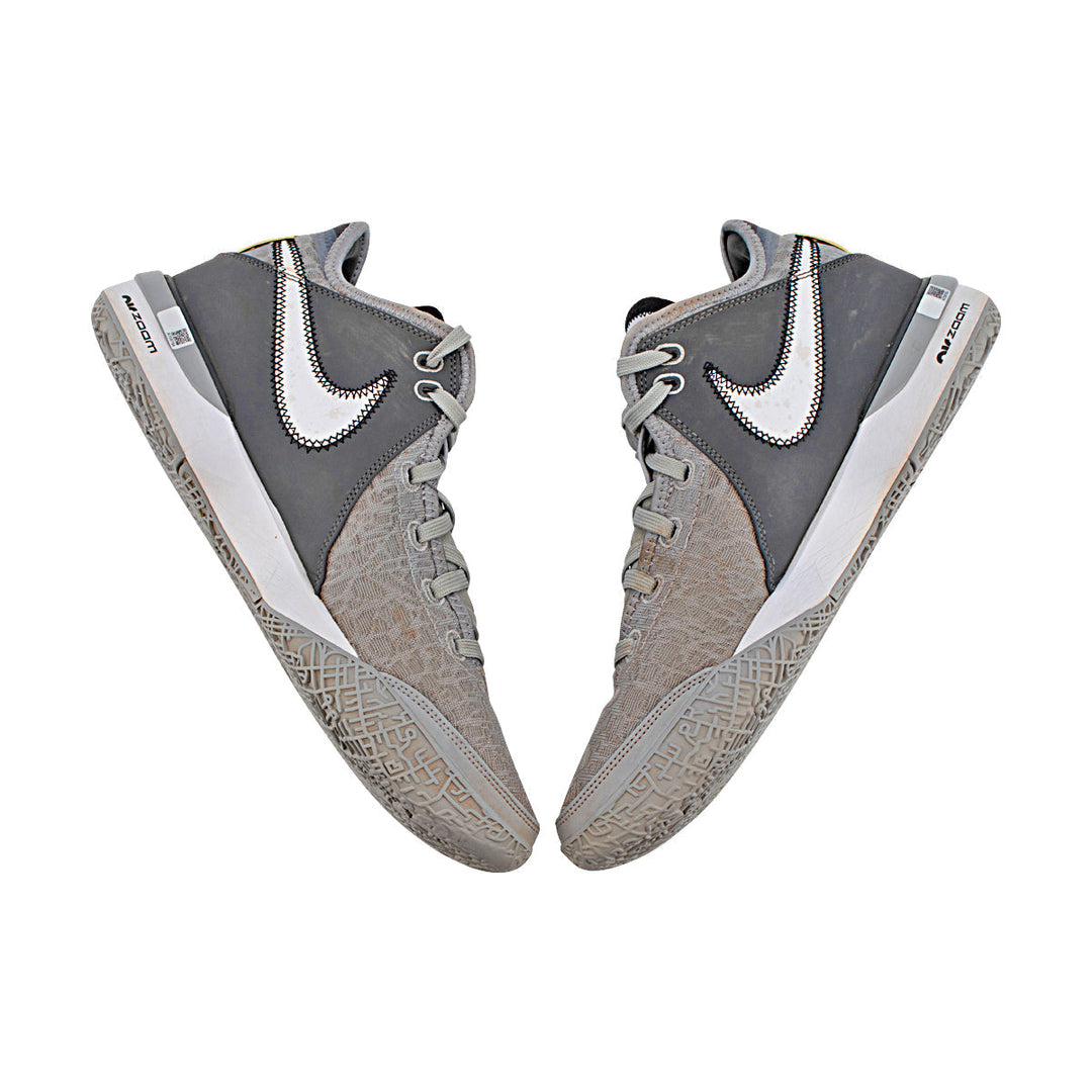 Oswaldo Cabrera New York Yankees Autographed Signed Inscribed Nike Zoom Lebron NXXT Gen Wolf Grey Metallic Gold Practice Used Sneakers (CX Auth/Cabrera LOA)