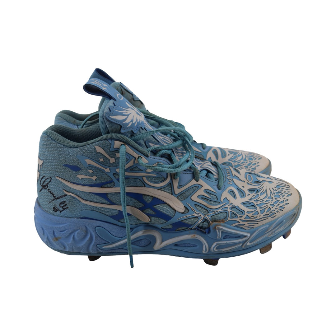 Oswaldo Cabrera New York Yankees Autographed Signed Inscribed 2024 Playoffs/2025 Game Used Lamelo Ball Puma MB.04 LaFrance Cleats (CX Auth)