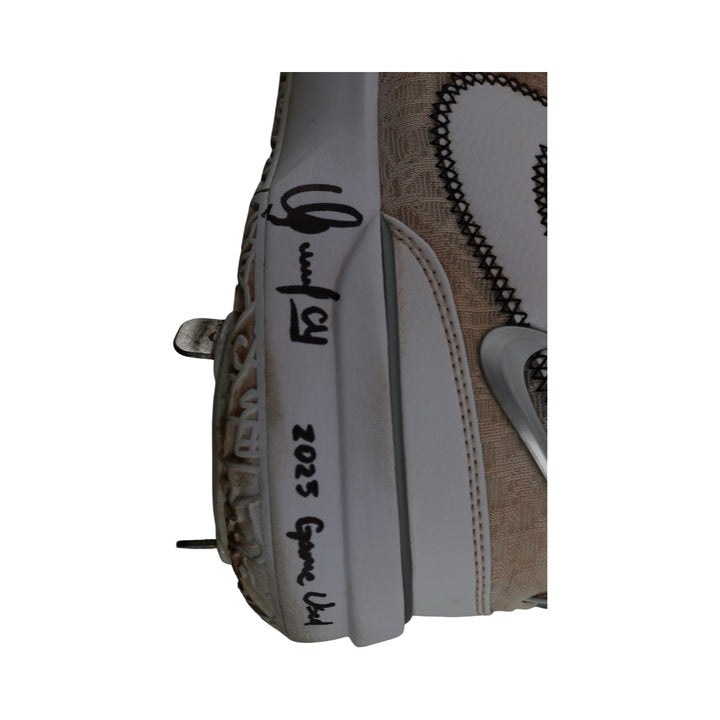 Oswaldo Cabrera New York Yankees Autographed Signed Inscribed 2025 Game Used Lebron NXXT Gen Triple White Cleats (CX Auth)
