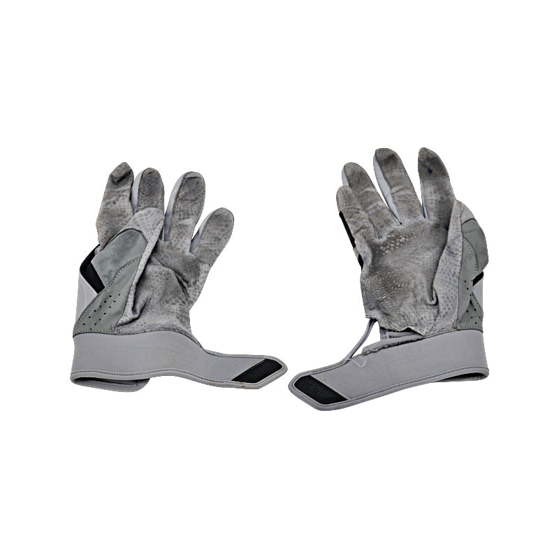 Oswaldo Cabrera New York Yankees Autographed and Inscribed "G/U 2023" Grey/Black Under Armour Batting Gloves w/ Tear