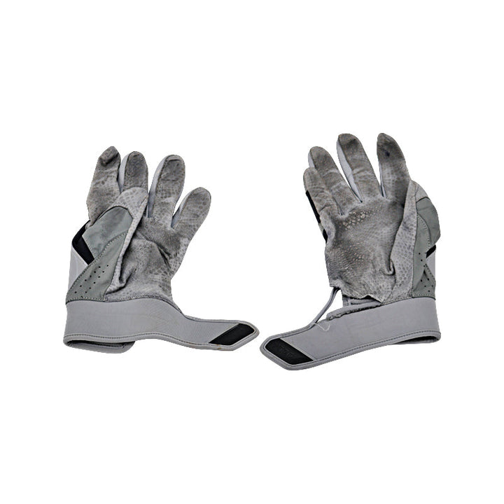 Oswaldo Cabrera New York Yankees Autographed and Inscribed "G/U 2023" Grey/Black Under Armour Batting Gloves w/ Tear