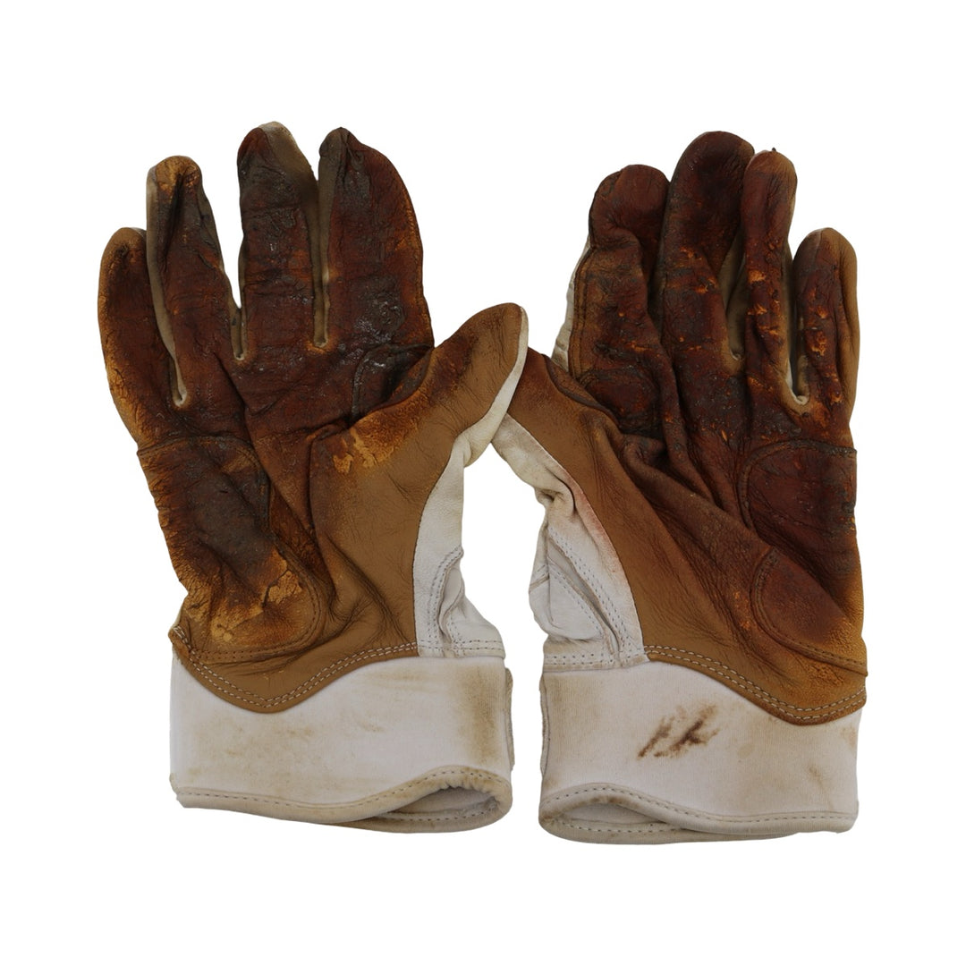 Oswaldo Cabrera New York Yankees Autographed Signed Inscribed Bruce Bolt White 2025 Game Used Gloves (CX Auth)