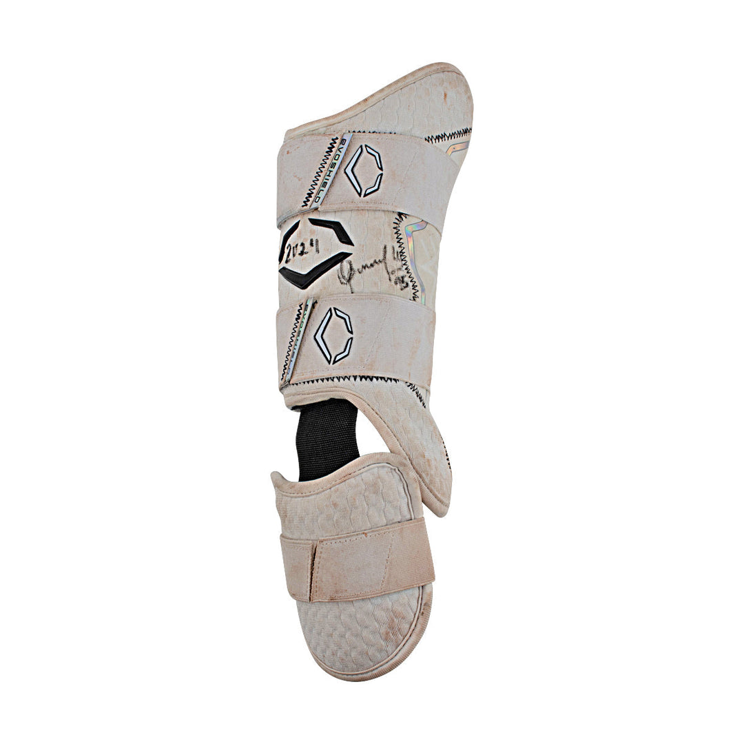 Oswaldo Cabrera New York Yankees Autographed Signed Inscribed Game Used Foot/Shin Guard (CX Auth/Cabrera LOA)