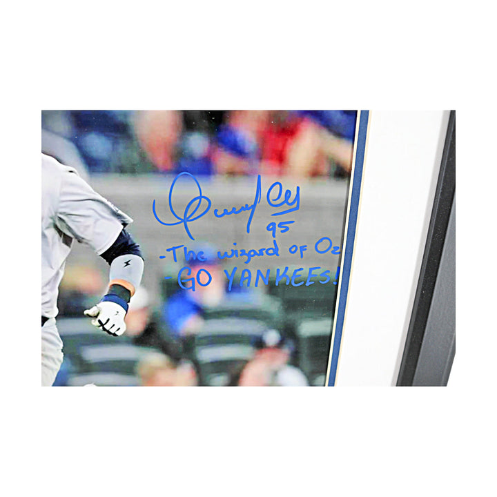 Oswaldo Cabrera New York Yankees Framed Autographed Inscribed 16x20 High Five Aaron Judge Photograph (CX Auth)