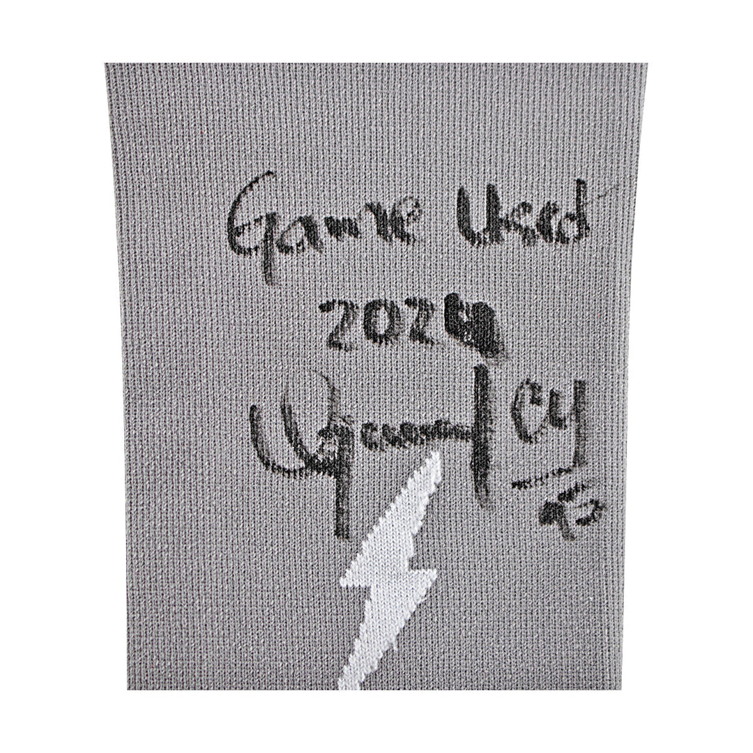 Oswaldo Cabrera New York Yankees Autographed Signed Inscribed Bruce Bolt Grey Game Used Long Arm Sleeve (CX Auth/Cabrera LOA)
