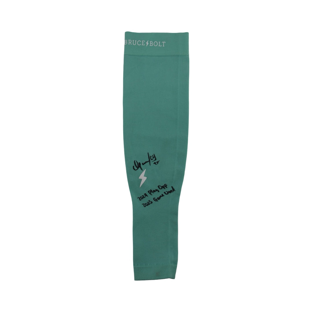 Oswaldo Cabrera New York Yankees Signed Inscribed Bruce Bolt Liberty Green 2025 Game Used Arm Sleeve (CX Auth)
