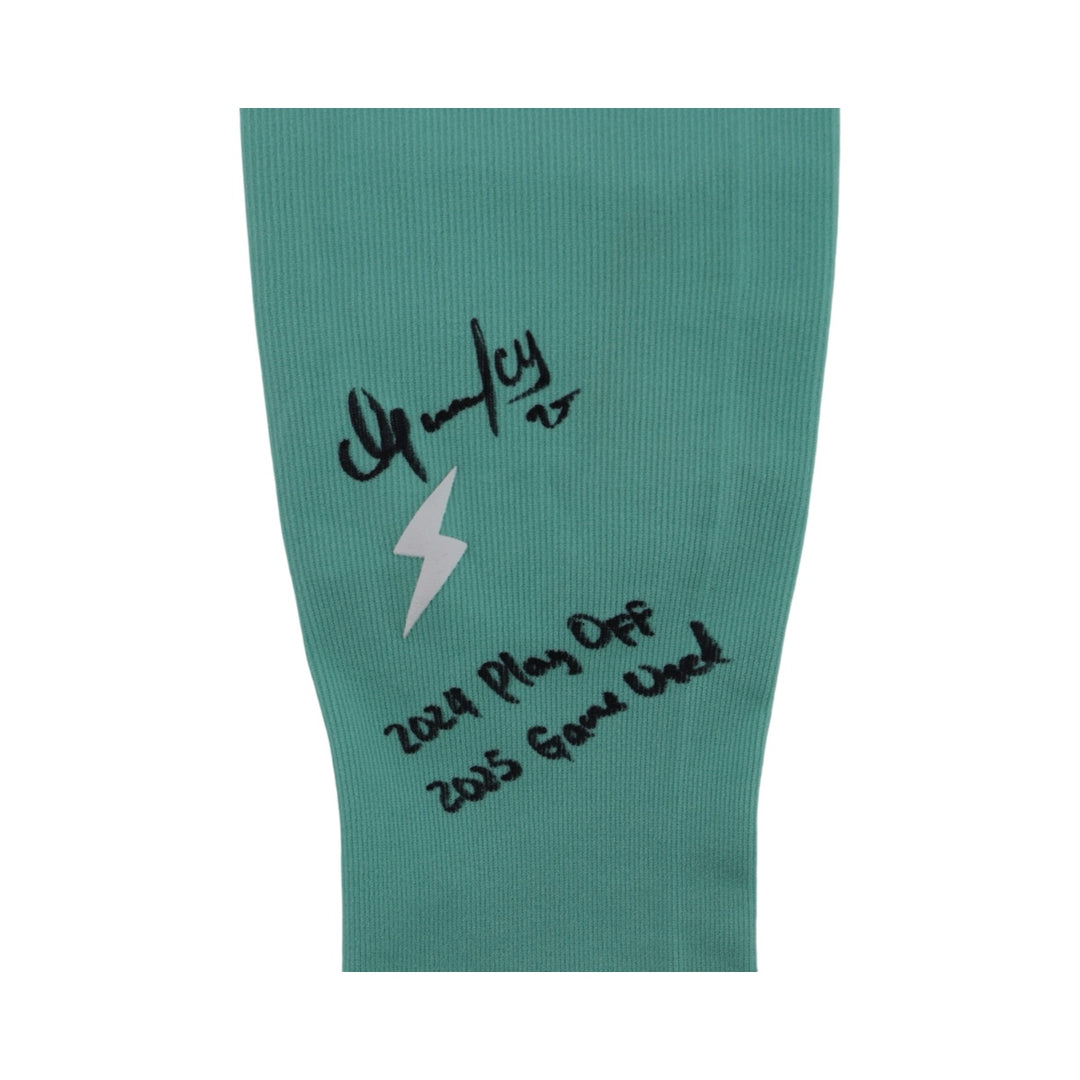 Oswaldo Cabrera New York Yankees Signed Inscribed Bruce Bolt Liberty Green 2025 Game Used Arm Sleeve (CX Auth)
