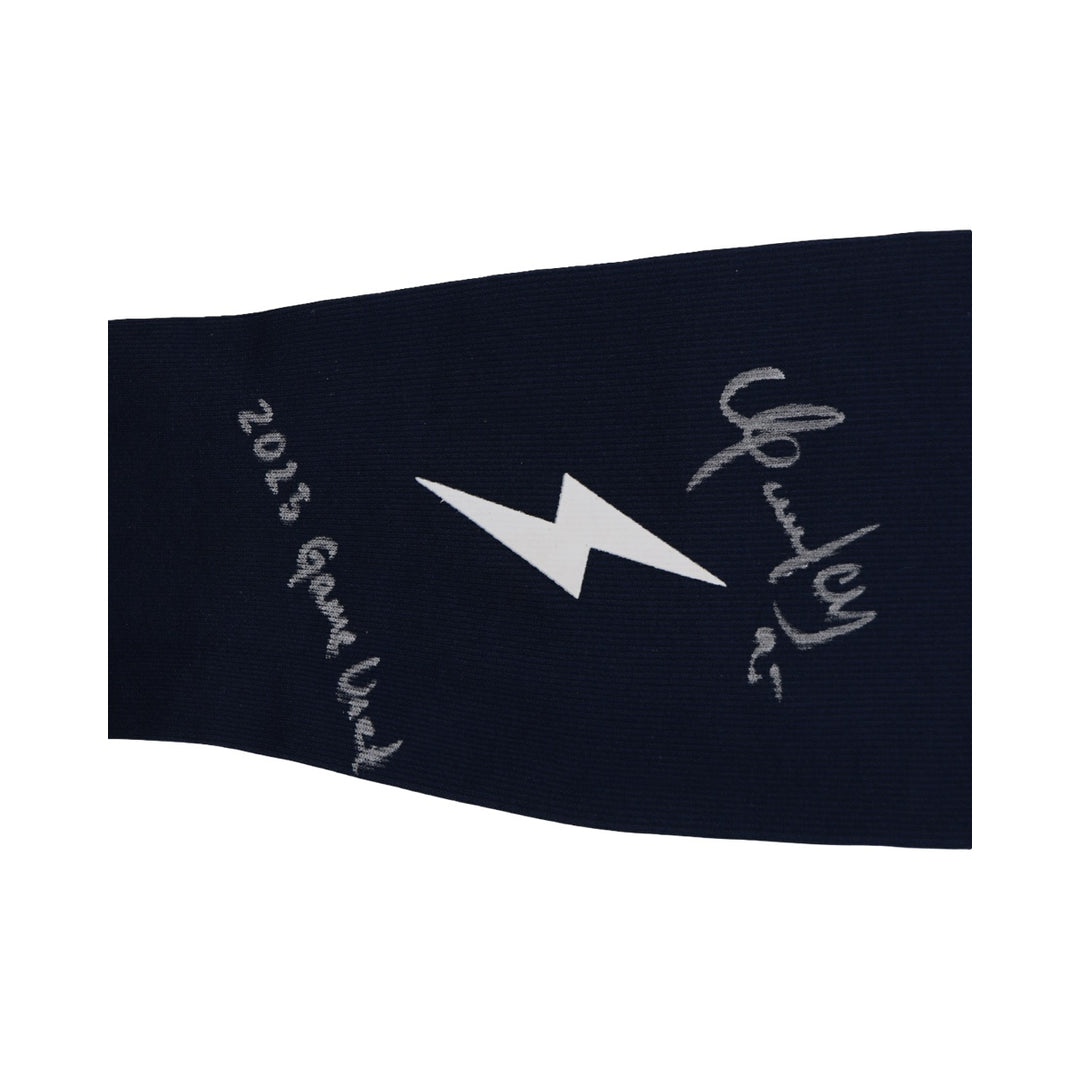 Oswaldo Cabrera New York Yankees Autographed Inscribed Bruce Bolt Navy 2025 Game Used Arm Sleeve (CX Auth)