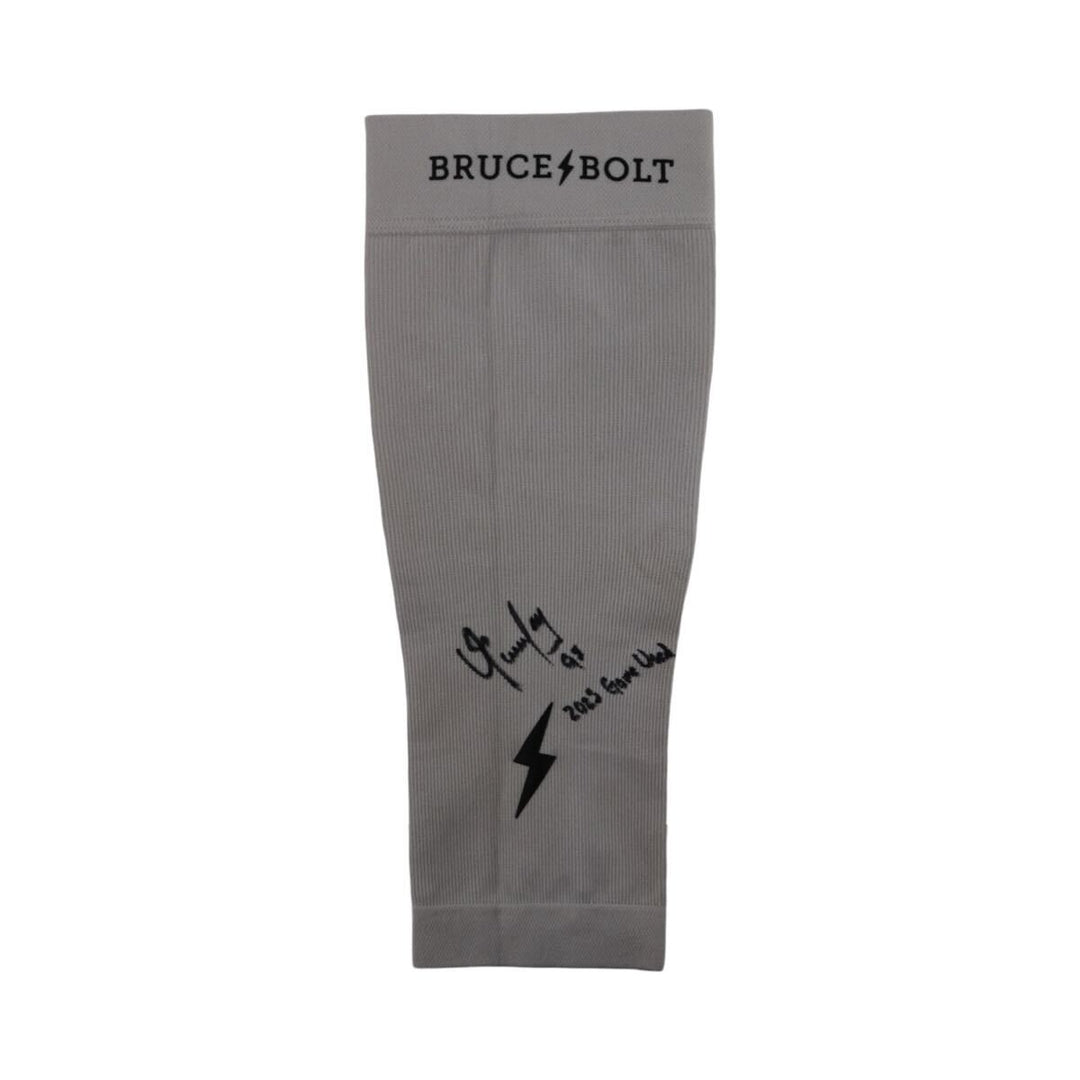 Oswaldo Cabrera New York Yankees Signed Inscribed Bruce Bolt 2025 Game Used Arm Sleeve (CX Auth)