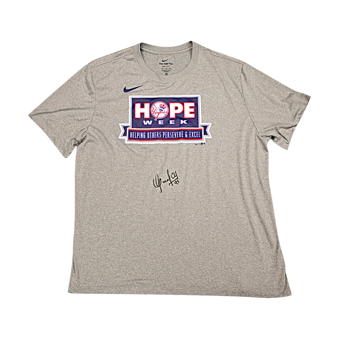 Oswaldo Cabrera New York Yankees Autographed Team Issued Hope Week T-Shirt (CX Auth/Cabrera LOA)