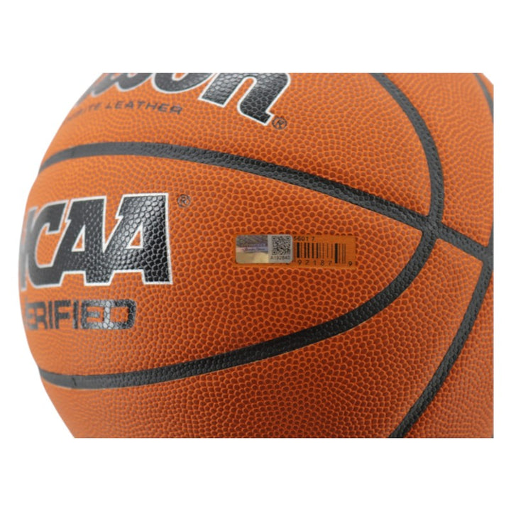 Jim Calhoun University of Connecticut Autographed Inscribed 3x Champs Wilson NCAA Basketball CX Auth