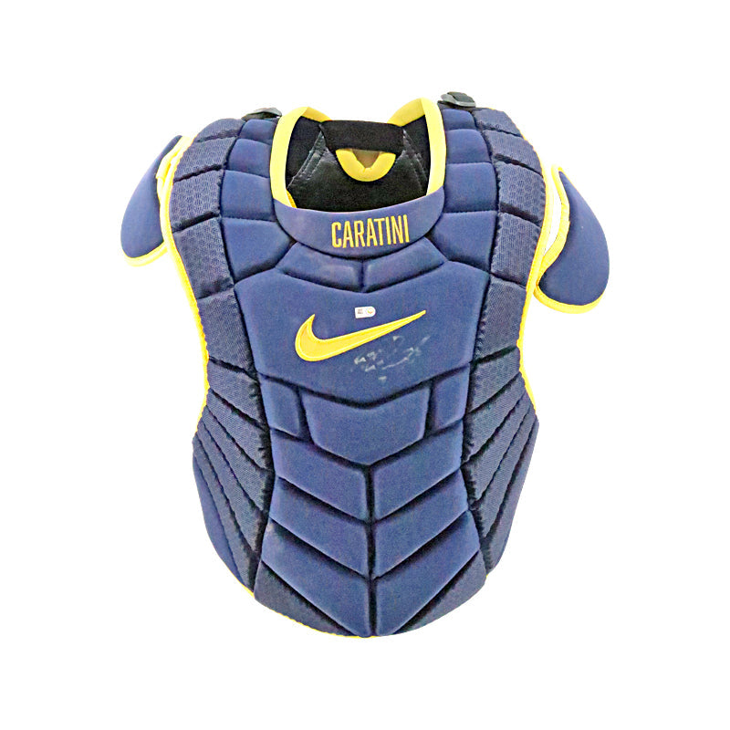 Victor Caratini Milwaukee Brewers Autographed Signed Postseason Game Used 10/1/23 Navy Chest Protector (MLB Auth)
