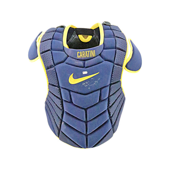 Victor Caratini Milwaukee Brewers Autographed Signed Postseason Game Used 10/1/23 Navy Chest Protector (MLB Auth)